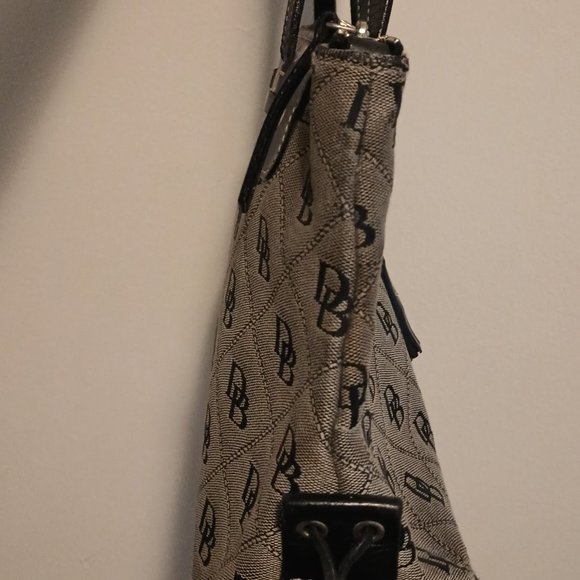 Vintage Dooney & Bourke Signature Grey & Black Logo Purse Shoulder Bag - Picture 9 of 12